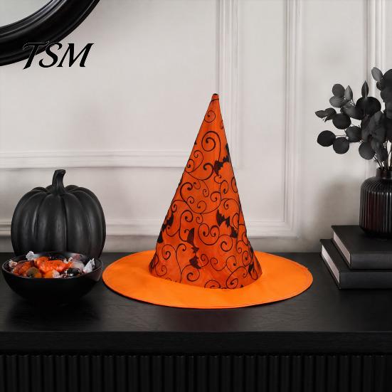 Party Favors for Adults Witch Hat, Bat Spider Web Print Wizard Hat Costume Accessories Women Cosplay Costume, Halloween Supplies, Stage Performance