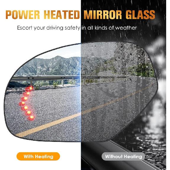 Driver Left Side Heated Mirror Glass Fits For 2007-2014 Cadillac Escalade Chevy Avalanche Silverado Suburban Tahoe GMC Sierra Yukon 1500 2500 2500HD