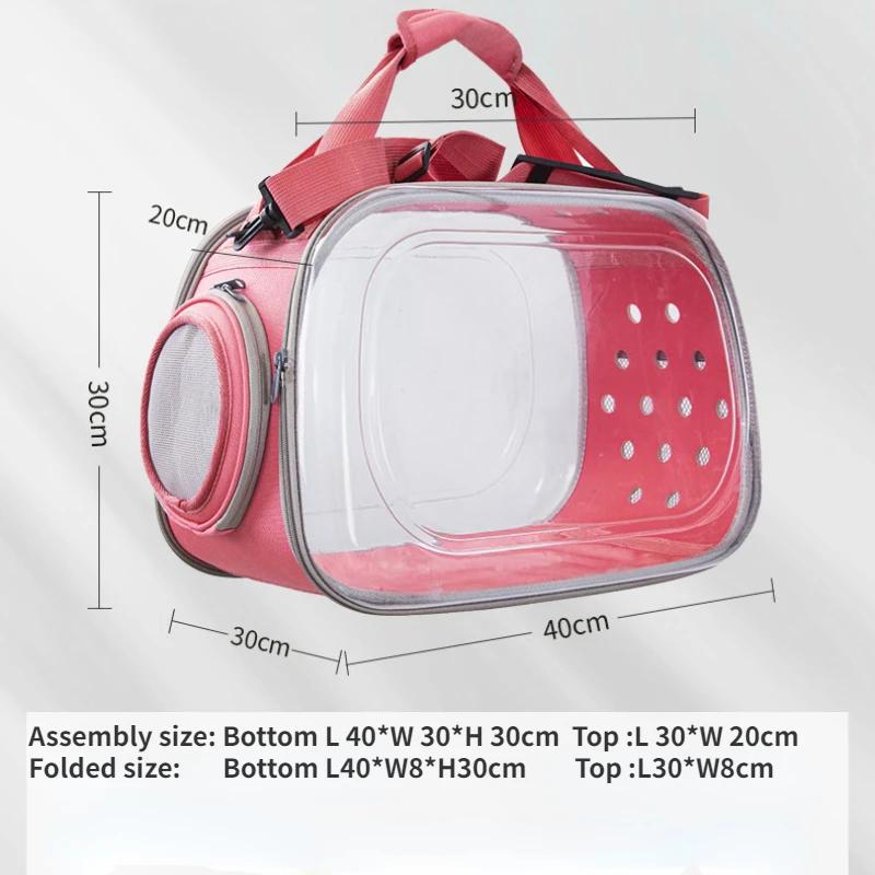 Classic Cat Dog Carrier Bag Transportation Travel Breathable Pet Handbag Portable Shoulder Basket Backpack Puppy Tote Transparent Cage