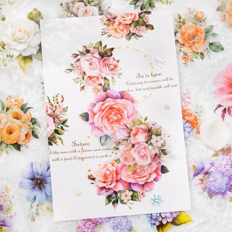 2m 1 Rolle PET Pflanze Blumen Klebeband Aufkleber Dekorative Collage Klebstoff Diy Scrapbooking Hand Made Masking Tape