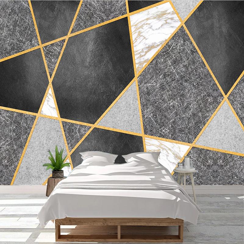 3D Photo Wallpaper Modern Geometric Marble Waterproof Canvas Mural Wall Paper For Living Room TV Background Decoration