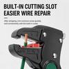 Wire Stripper and Cutter with Adjustable Insulation Length and Tension, Manual Hand Tool with a Stripping Jaw and Separate Steel Cutter