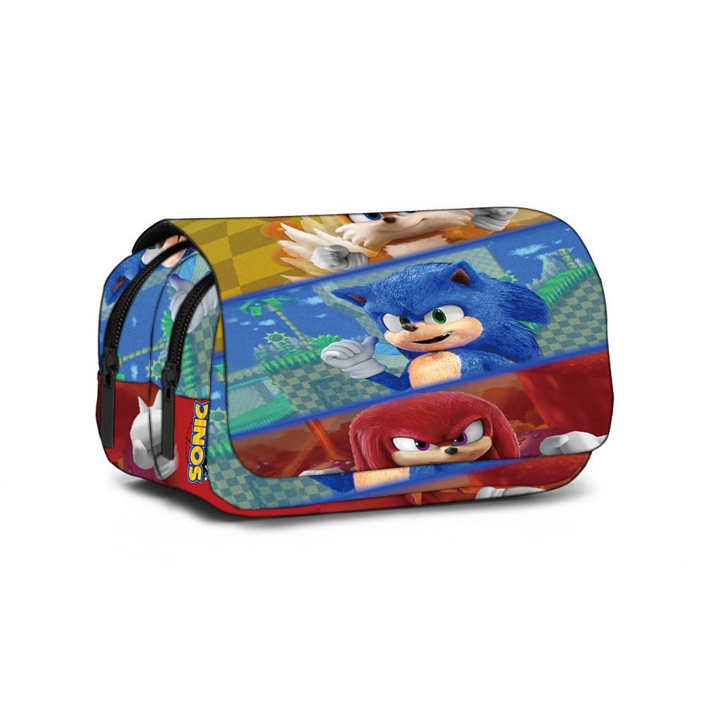 Sonic The Hedgehog Dubbellagers Pennskrin Med Polyestermaterial För Skolbarn