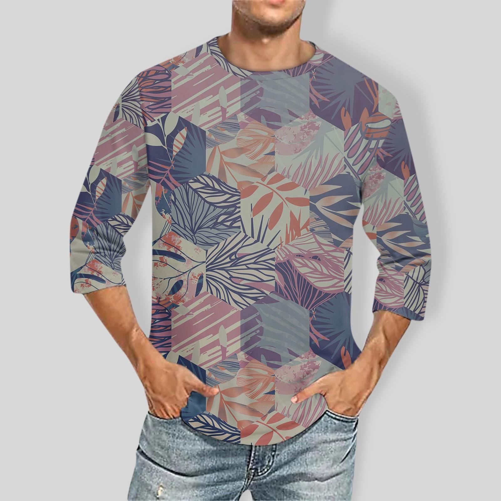 

Чоловіча однотонна футболка з круглим вирізом і три чверті XL хакі