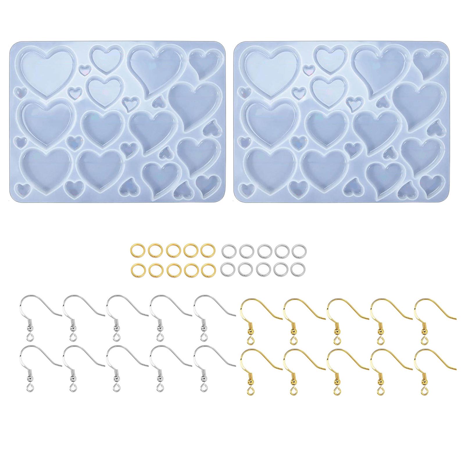 

Silicone Mould Earrings Epoxy Resin Mould Heart Shape Earrings Casting Mould for DIY Jewellery Necklace Keyring Making 1