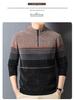 Men's Winter Half-Zip Chenille Fleece Sweater: Warm, Fashionable Color Block Knitwear with Stand Collar