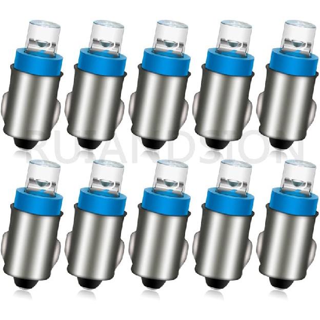 Ruiandsion BA7S Instrument LED Light F3 1 LED 12V DC White Car Mini Bulbs Lamps Led Car Instrument Light Warning lamp,Negative Earth (Pack of 10) синий