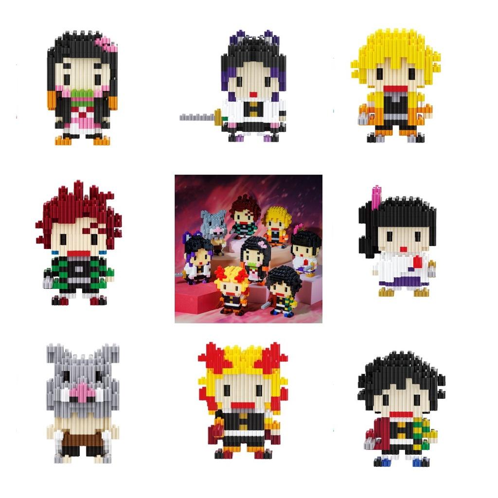 Demon Slayer Miniature Building Blocks Creative Assembled Cartoon Puzzle Toy
