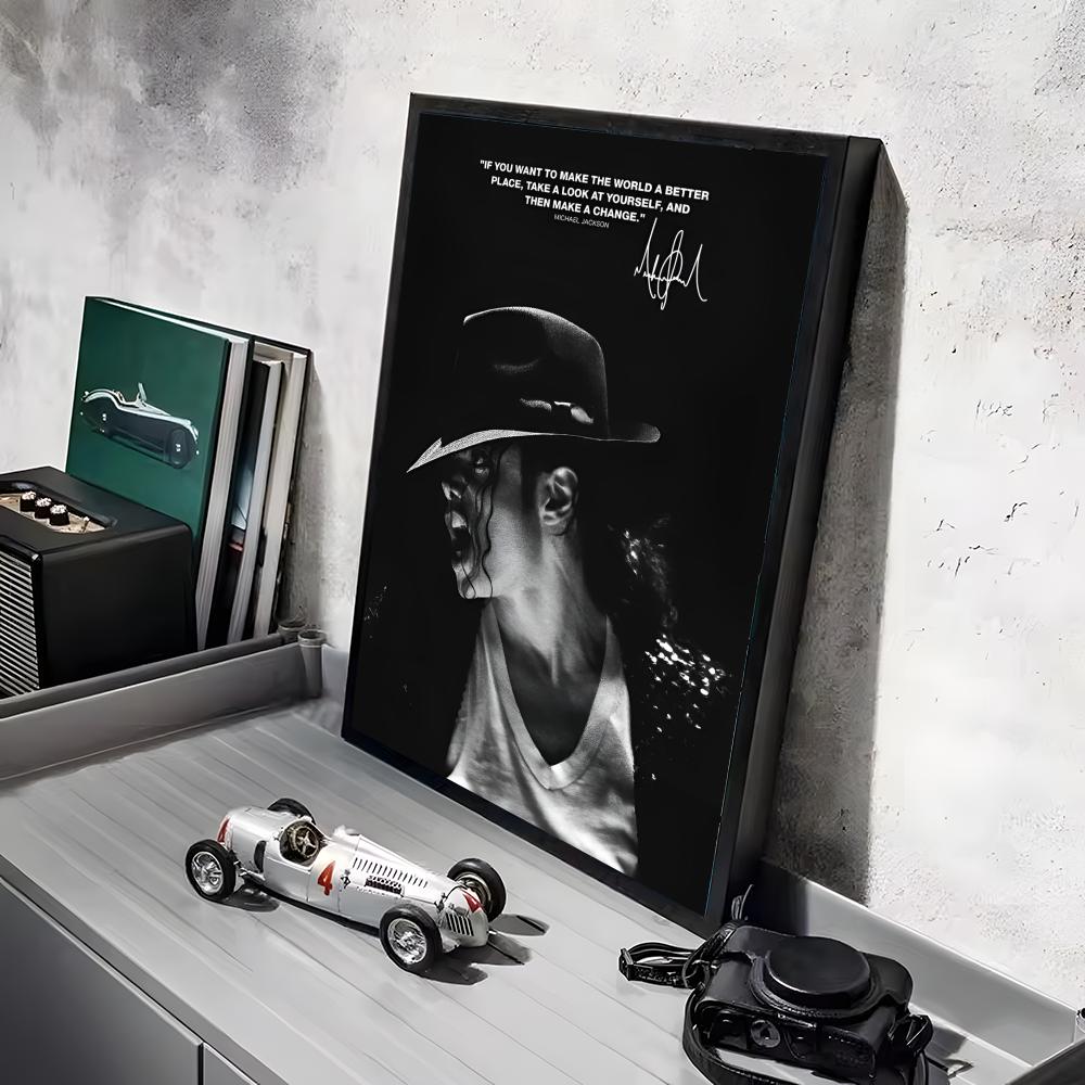 M-Michael J-Jackson Sänger Poster Aufkleber Gemälde Wandbild HD Wandaufkleber für Schlafzimmer Wohnzimmer Zuhause Selbstklebende Dekoration Geschenk