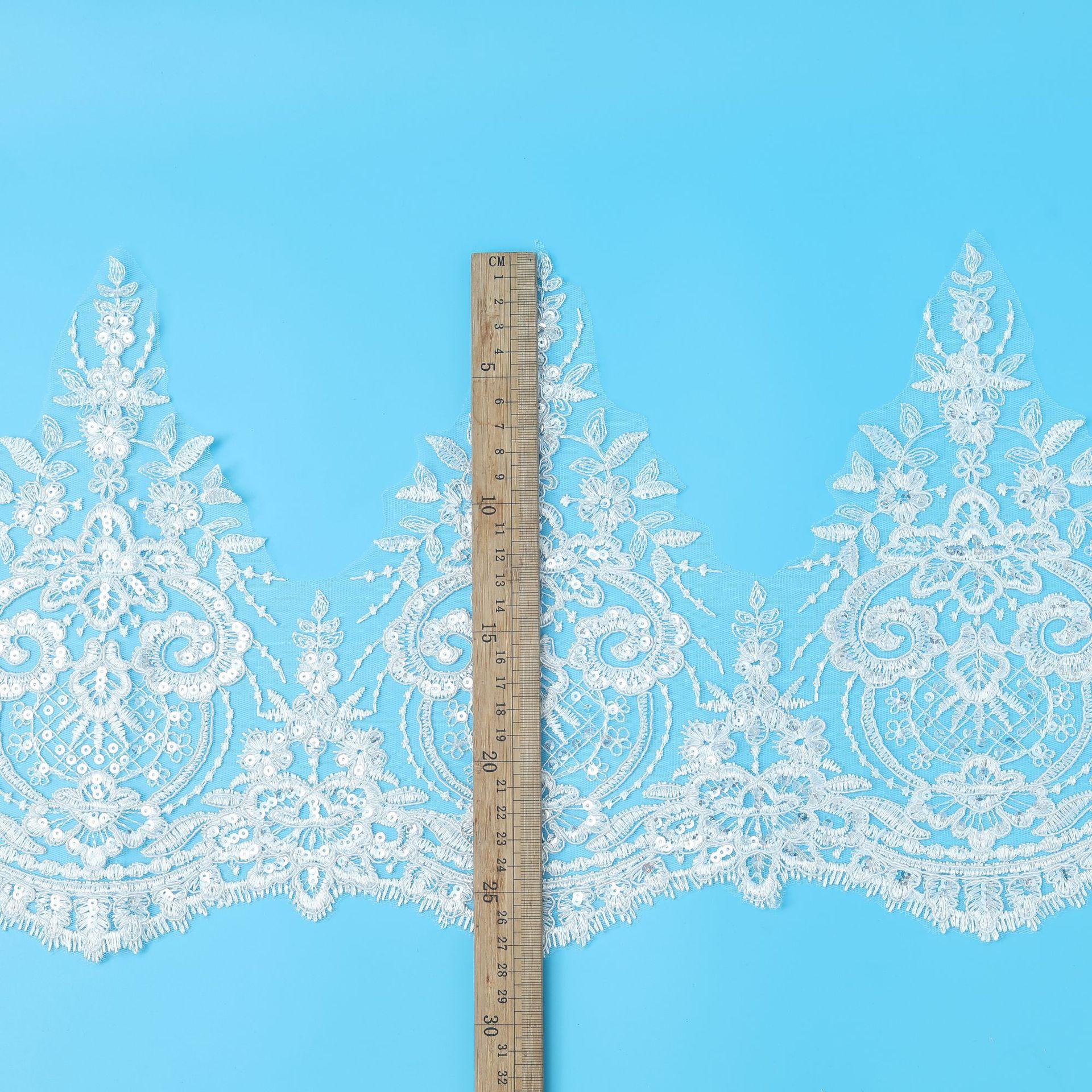 

Car Bone Lace Lace, Dress Children S Clothing, Wedding Dress Veil Skirt Clothing Decoration Accessories 27Cm White/crystal piece/width 27cm