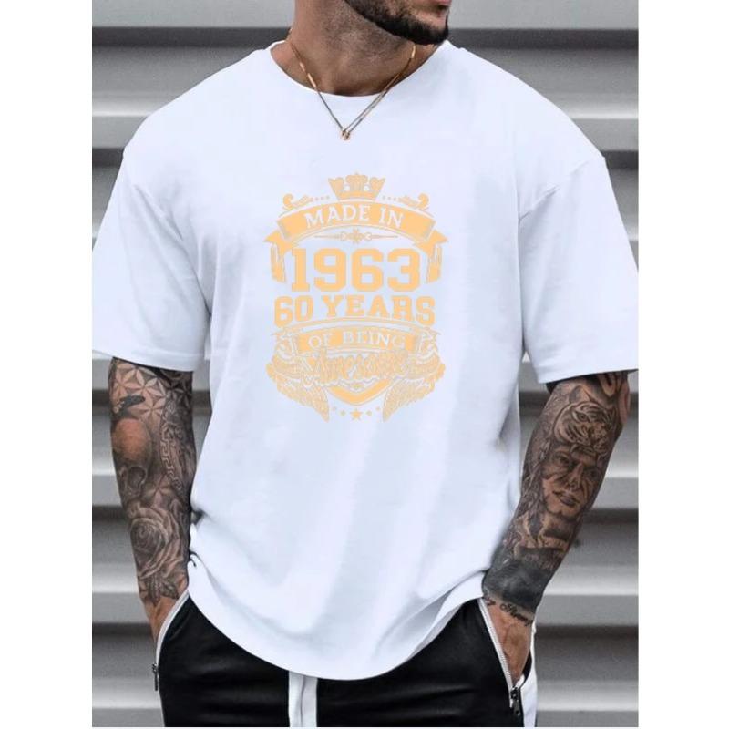European sizes Large Size Men's Casual Fashion Letter Print T-shirt