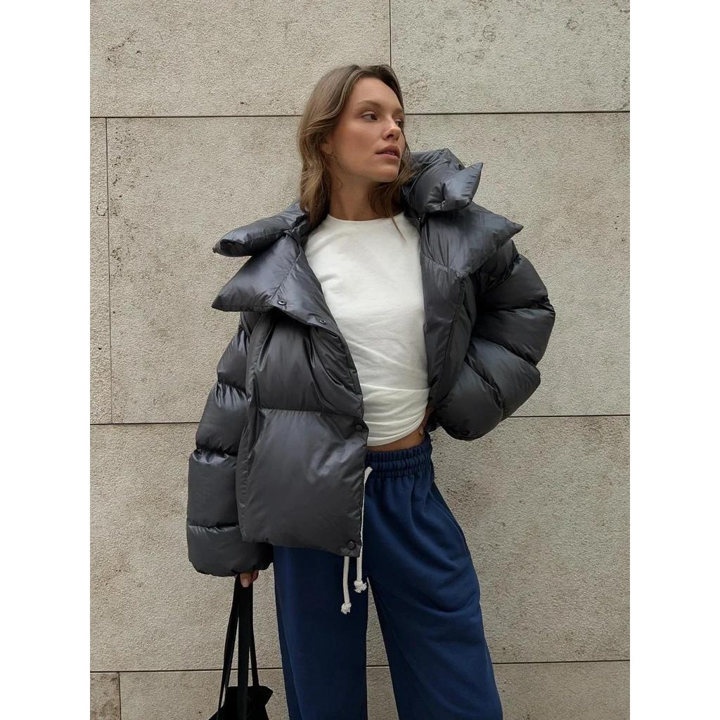Winter Warm Cotton Puffer Jackets Women's Loose Parkas Coat Vintage Bread Jacket Outwear Office Ladies Quilted Jacket
