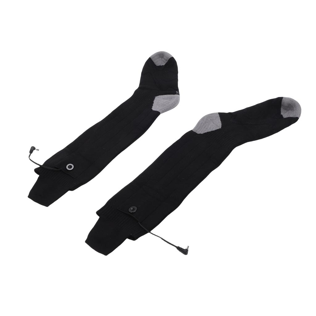 Heated Socks Black Washable Rechargeable Battery Operated Socks with 4 Heating Levels for Outdoor Skiing