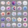 50 Sheets Holographic Iridescent Floral Stickers - Colorful, Waterproof, INS Style for Storage Boxes & Teacups