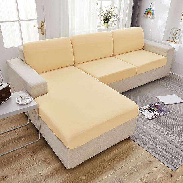 Solid Color Sofa Cushion Covers For Living Room Elastic Sofa Seat Cover Corner Couch Cover Slipcover Chair Protector