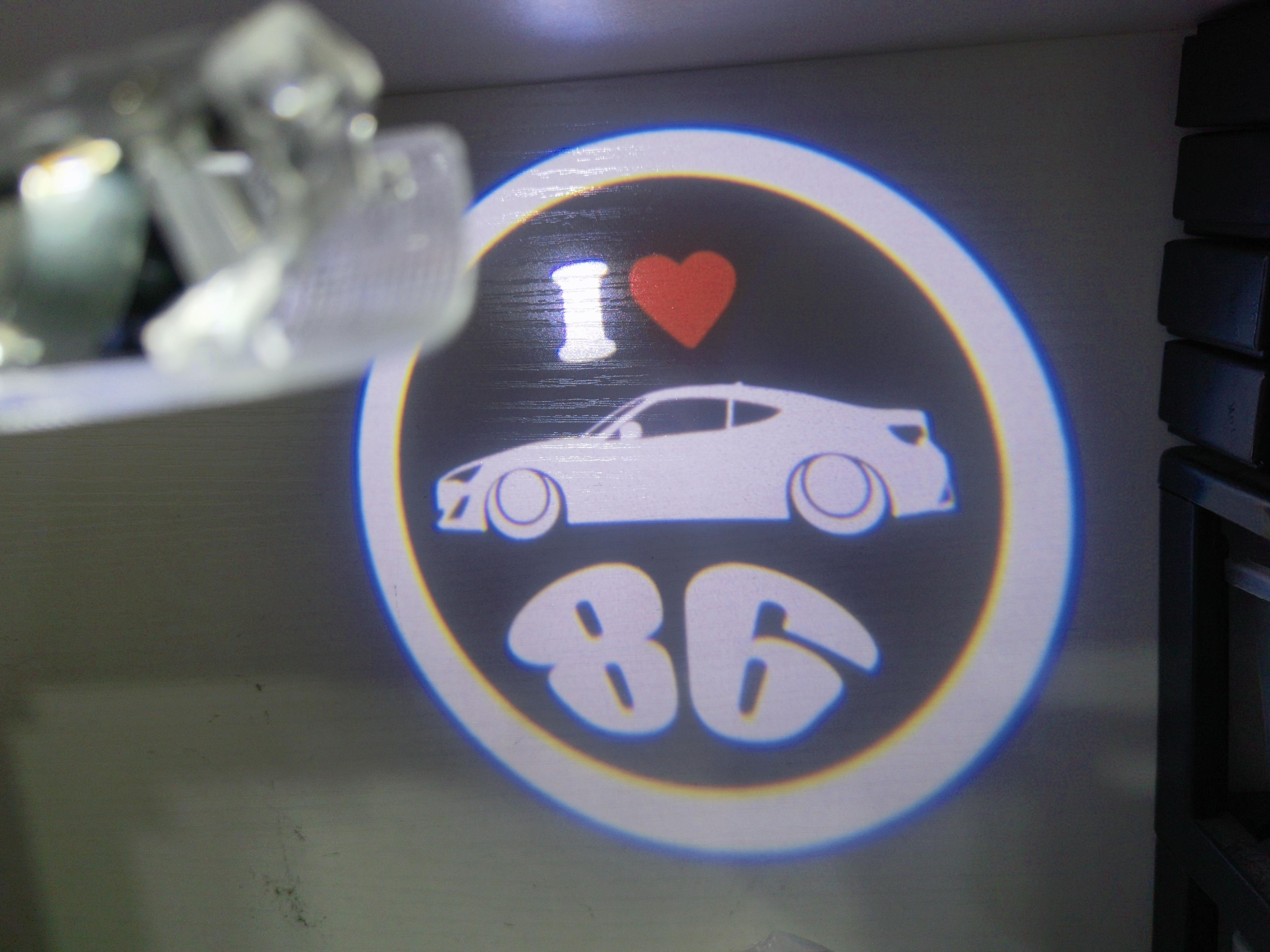 86 Projectors For Toyota Door Light 2pcs AE86 Badge Light I Love 86 Welcome Light For Toyota AE86 GT86 FT86 Toyota Courtesy Lamp
