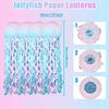 4pc Mermaid Jellyfish Paper Lanterns Hanging Decoration Pink Purple Blue Hanging Paper Lantern Birthday Wedding Party Decoration