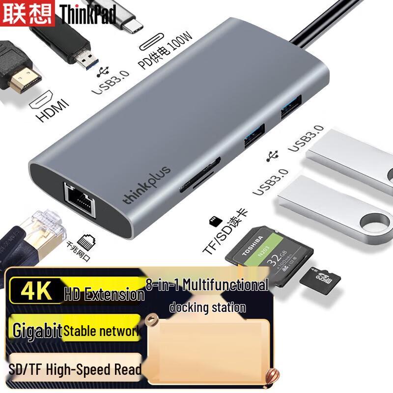 USB-хаб Lenovo Type-C с HDMI и Ethernet