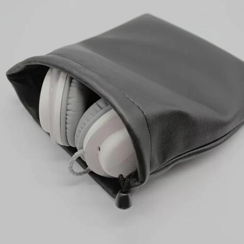 Soft Headphone Leather Storage Bag Waterproof Protective for Case for Large Size Headband Headphone Accessories Carry Pouch