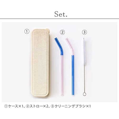 Amabro Two-Tone Glass Straw 1712, Yellow and Green