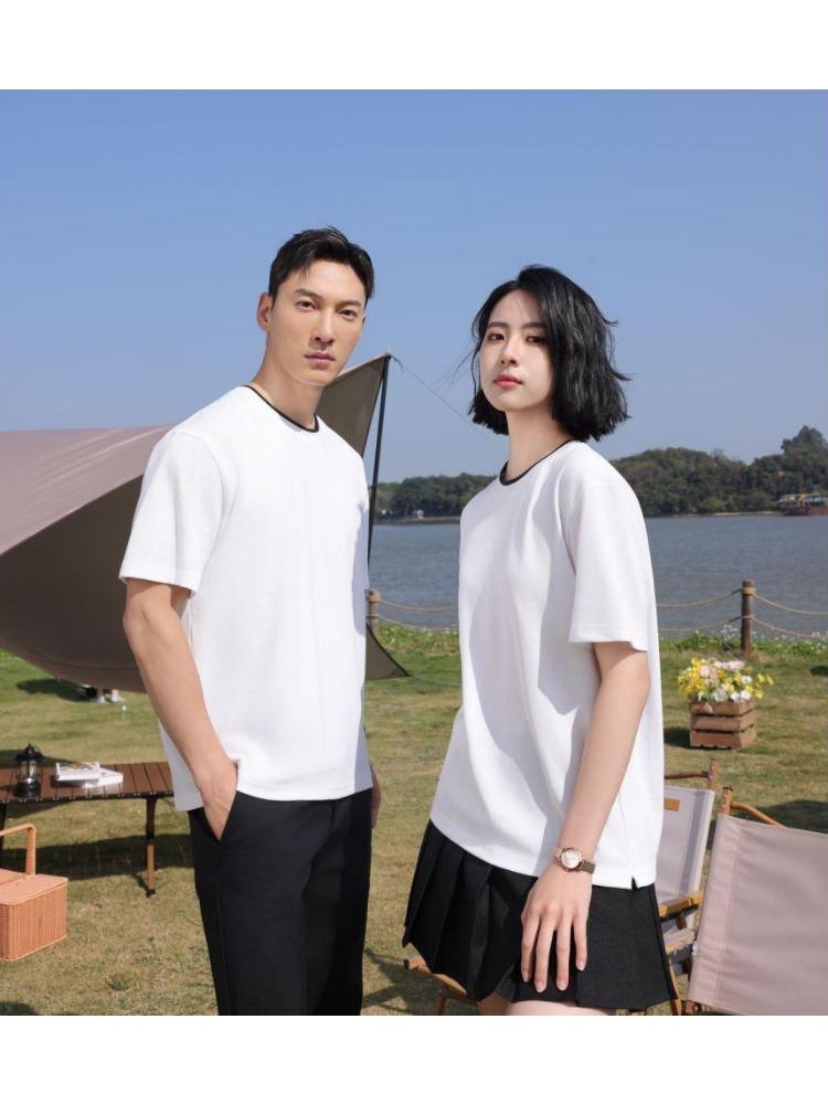 Minimalist Summer Crew Neck Tops Unisex T-shirt  Solid Color Unisex Lightweight T-shirt for Women and Men YG-247