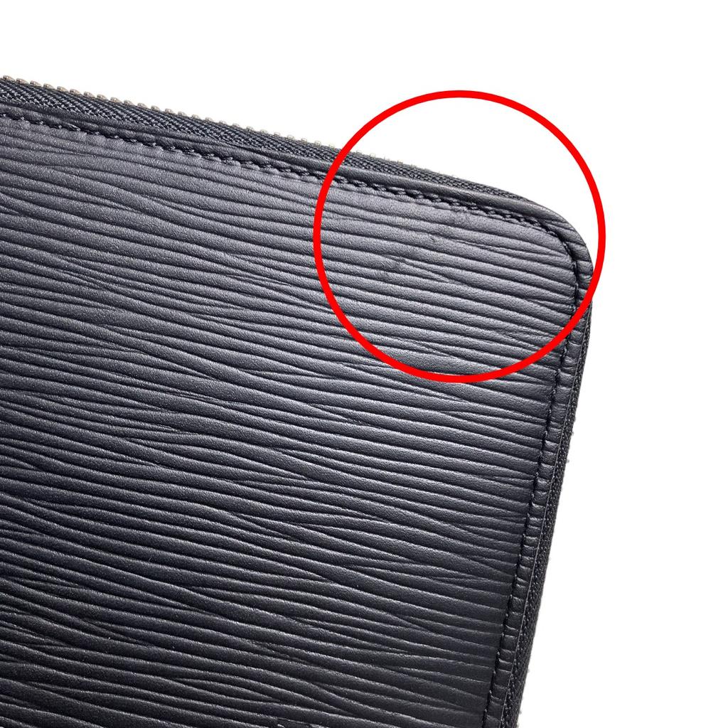 Louis Vuitton Zippy Organizer M60632 Long Wallet Purse Epi Leather Noir Black Used