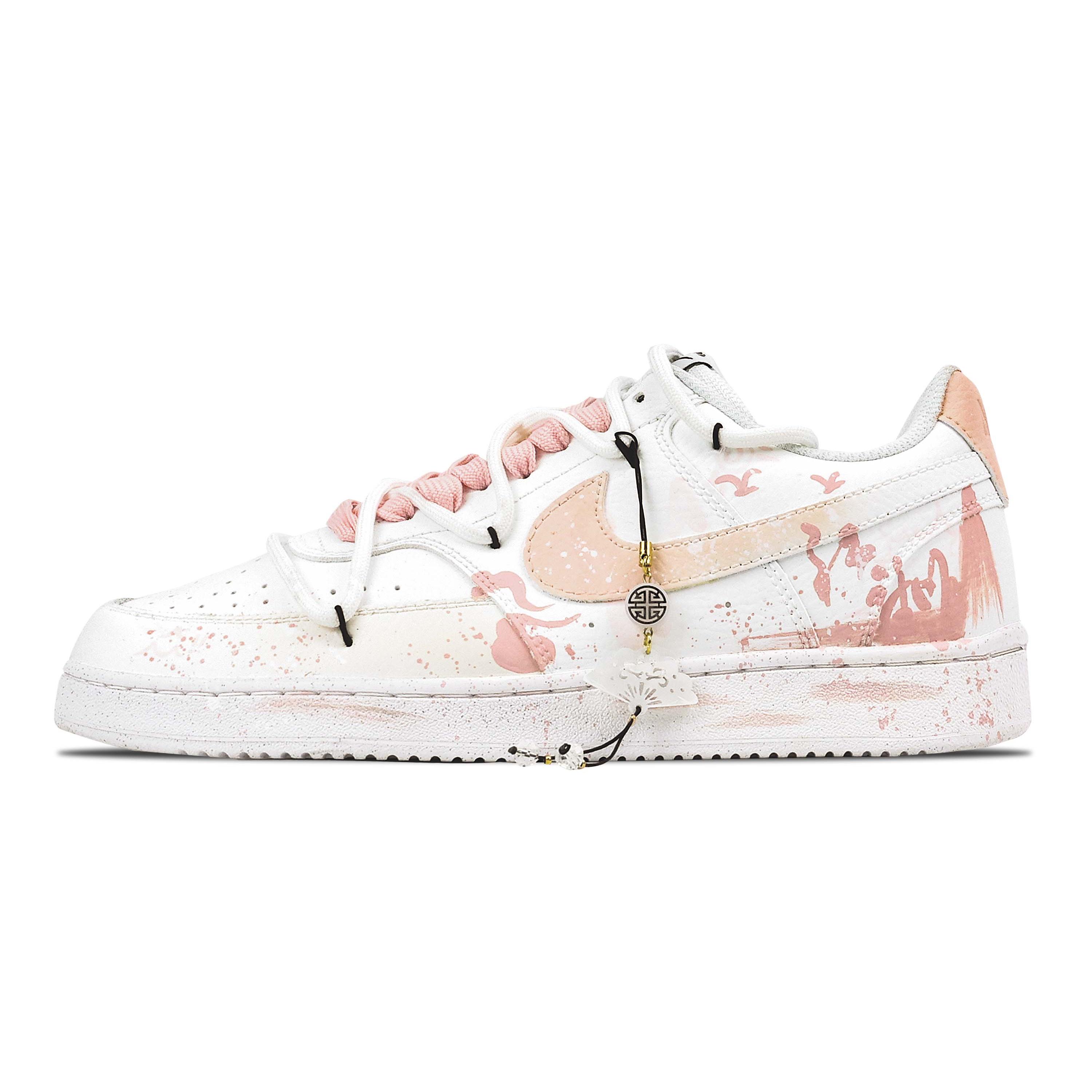 

Nike Court Vision 1 Low top Skateboard Shoes Men s White Pink DH2987-101(Team459-) 45