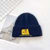 Letter Embroidered Woolen Hat for Men and Women in Fall and Winter Warm Ear Protecting Cap Versatile Face Showing Small Knitted Hat