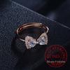 S925 Sterling Silver Bowknot Bow Knot AAA Zircon Rings for Women Fashion Wedding Engagement Party Gift Charm Jewelry