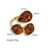 CARLIDANA Fashion Jewelry Open Rings 18K Gold Plated Stainless Steel Simple Multi-Color Crystal Ring For Women Jewelry