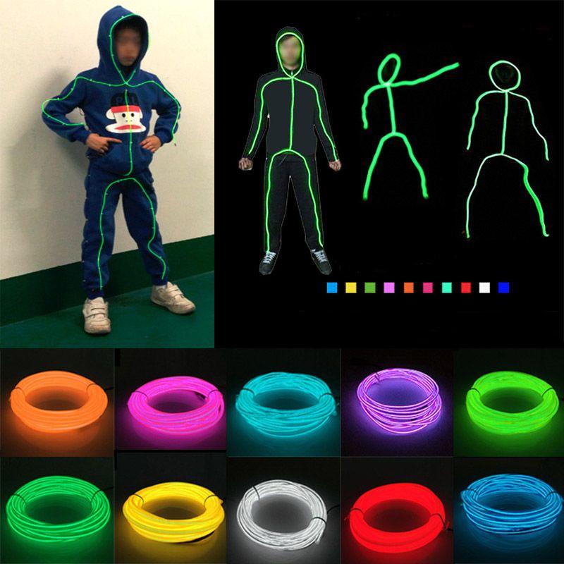 Vibrant El Wire Costume Illuminated Strips For Adults And Kids Perfect For Halloween Parties