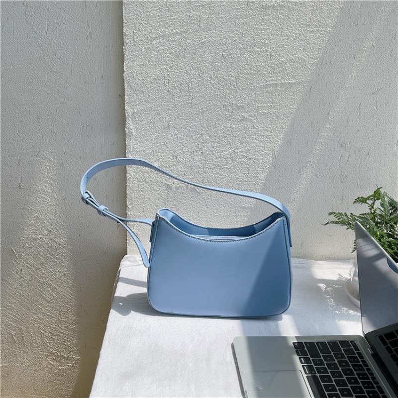 

Сумка подмышку Маленькая квадратная сумка Ручная переноска Простая и универсальная ретро кожаная портативная сумка через плечо Женская синий