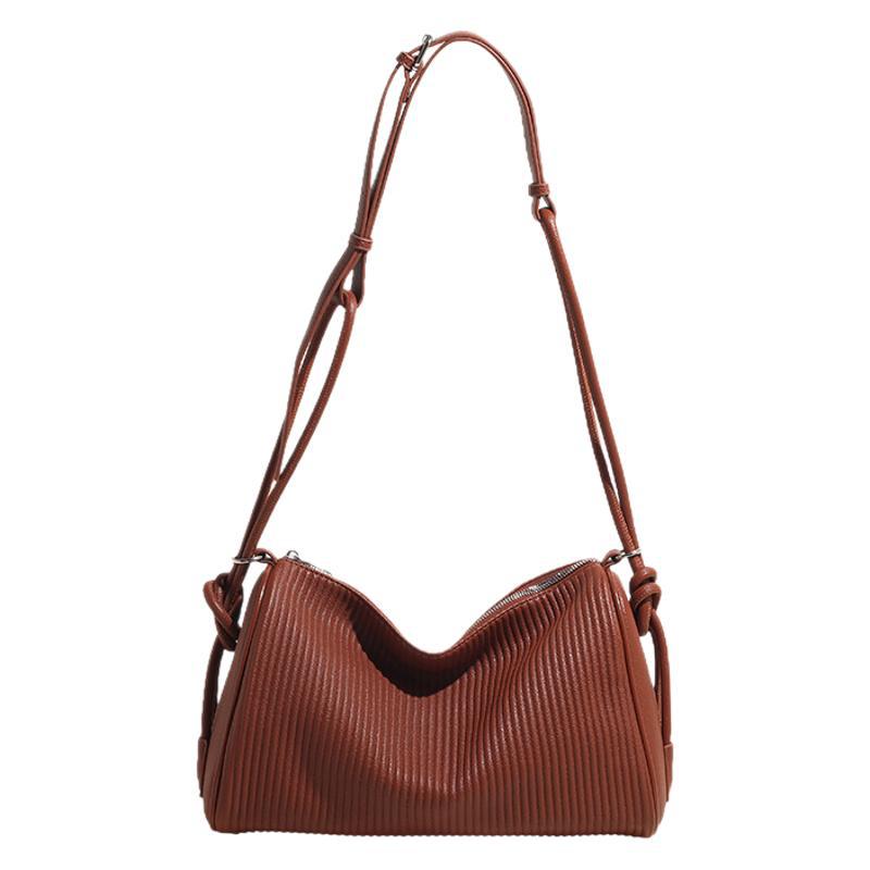 High-end small bag women's 2025 new simple striped fashion texture exquisite messenger versatile tote bag