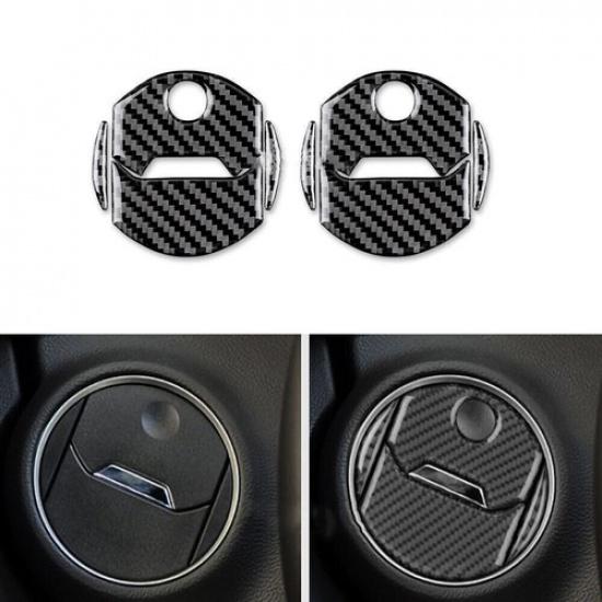2Pcs Carbon Fiber Air Vent Outlet Cover Trim For Chevrolet Camaro 2010-2015