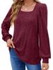 Autumn New Women's Chunky Knit Square Neck Casual Long Sleeve Top