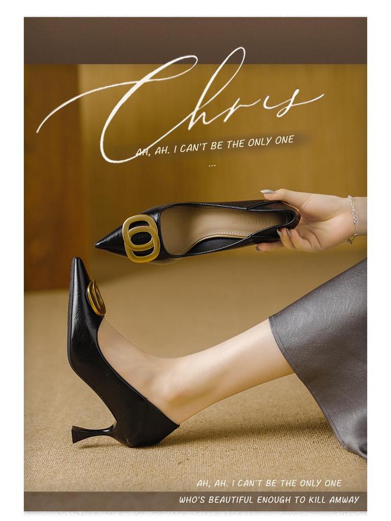 Fuxing 2025 Dámské francouzské lodičky na stiletto podpatku se špičatou špičkou - Elegantní, pohodlné, luxusní design