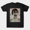 Men Black Print T-shirt Psycho Alfred Hitchcock No-Cut Transfer Paper Print Cotton Tshirt