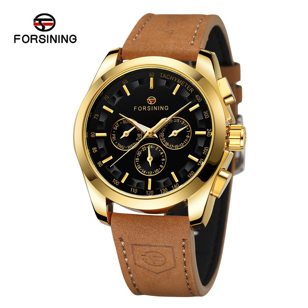 Forsing Men's Fashion Leisure Mechanical Machine Multifunctional Mechanical Watch
