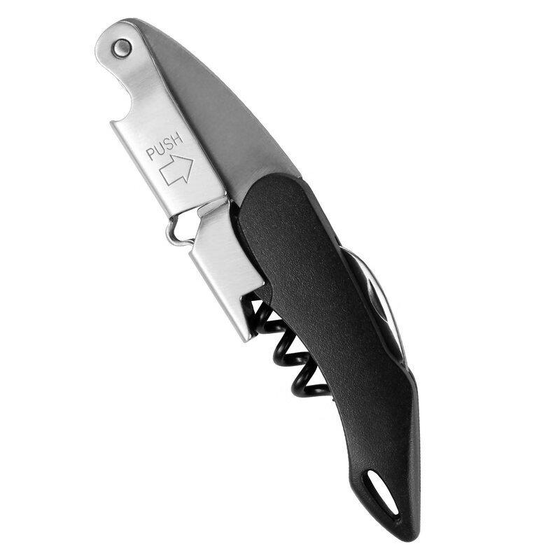 Multifunction Stainless Steel Wine & Beer Bottle Opener with Wood Handle