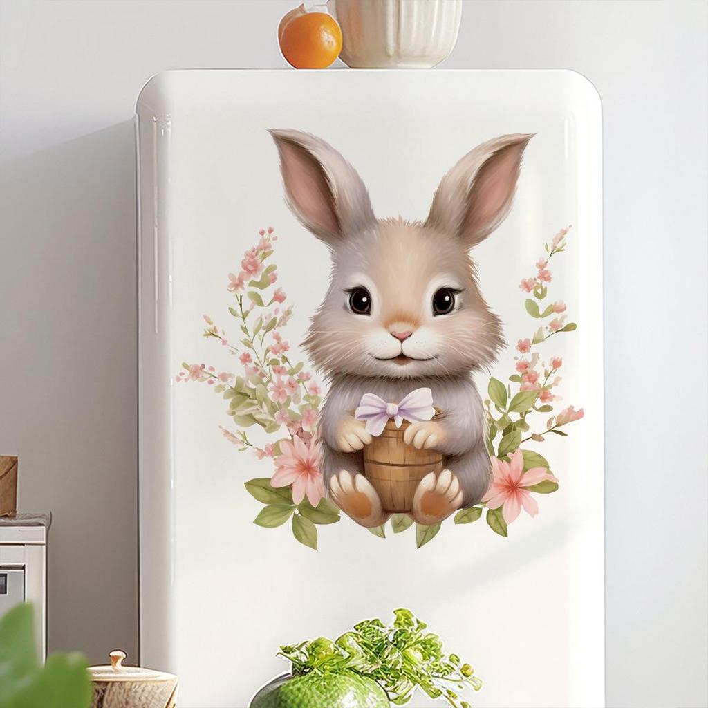 Pastoral Easter Bunny Stickers for Bedroom and Glass Window Decor