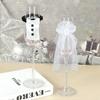 Bride Groom Dress Shape Wine Glass Cover Desktop Ornaments Wine Cups Wraps Champagne Bottles Cover