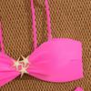 Sexy Metal Starfish Ornament Bikini Women Hot Pink Pleate Push Up High Waist Swimwear Beach Bathing Suit Holiday Swimsuit
