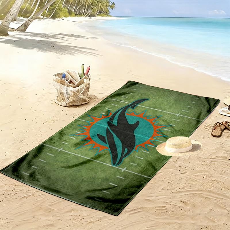 Miami Dolphins2 Print Beach Towel, Large Soft Quick Dry Towel for Beach Camping Swimming