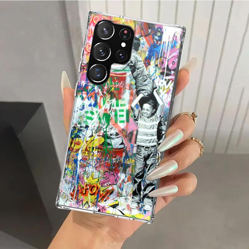 Banksy Graffiti Art Phone Case for Samsung Galaxy S26 S24 S23 Ultra S25 Edge S22 S21 Plus S20 FE + Soft Print Shell Funda Galaxy