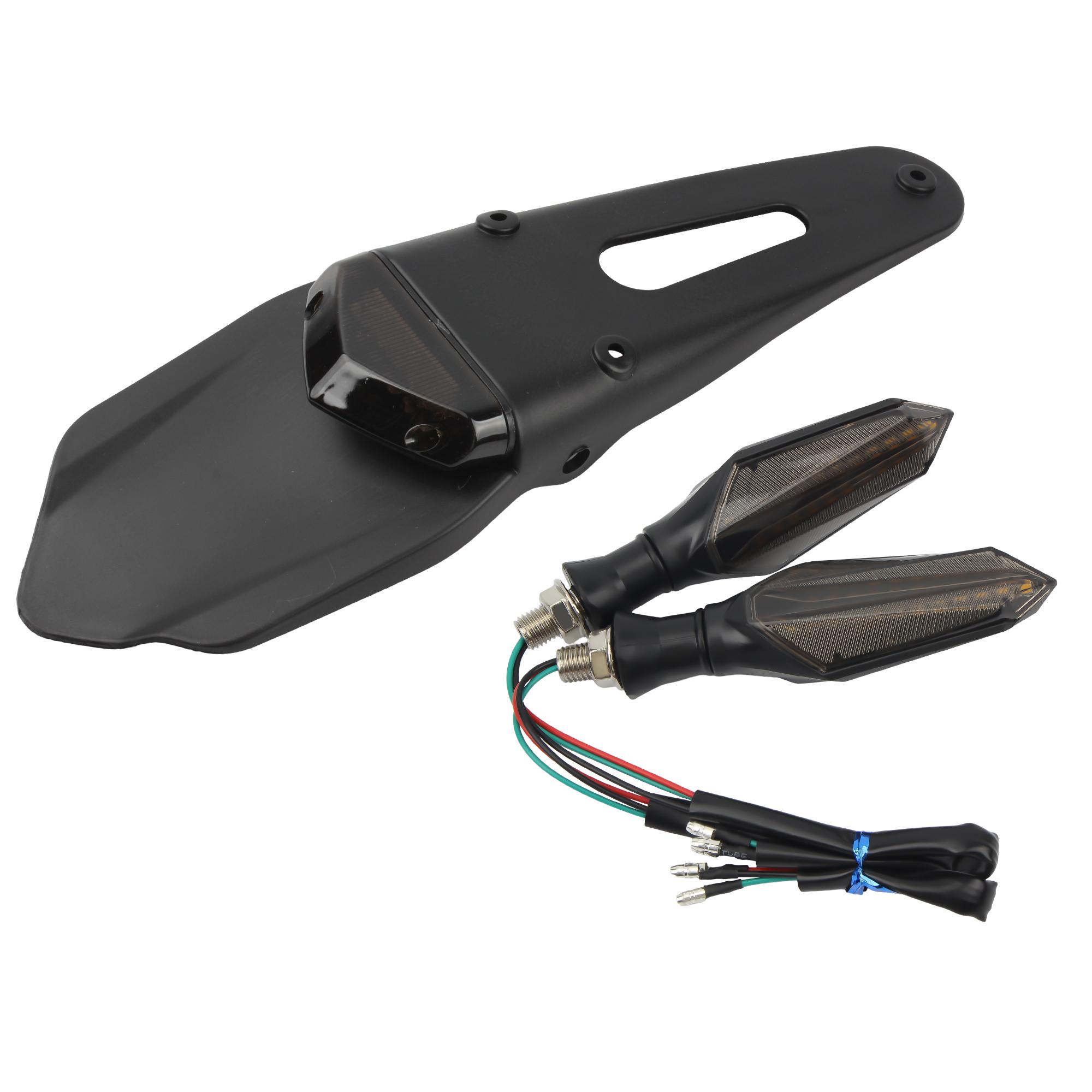 Universal Motorcycle Turn Signal Light With Rear Fender Taillight Brake Lamp Kit LED For Suzuki Husqvarna Motocross Parts