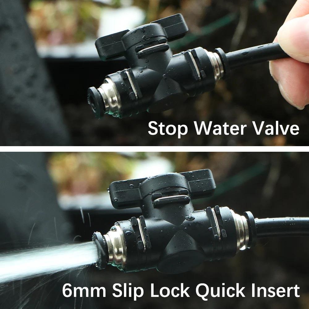 21-6m 1/4" Garden Misting Cooling System 0.6mm Nozzle Fine Atomizer Sprayer Slip Lock Outdoor Irrigation Watering Humidification