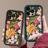 Wzór kwiatowy Odporne na wstrząsy Etui na telefon Dla iPhone 16e 16 15 14 Pro Max 13 12 Pro 11 14 15 16 Plus Kolor Cukierkowy Silikonowe Miękkie Matowe Pokrowce Fundas