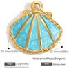 Sommer Meeresstil Bunter Muschel Seestern Anhänger 18K Vergoldeter Edelstahl Geschenk Schmuck