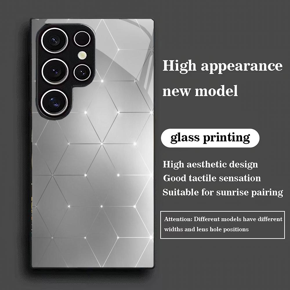 Gradient pattern tempered glass phone case suitable for Samsung GalaxyS26 S25 S24 S23 S22 S20FE/Ultra/Plus5Ganti drop back cover