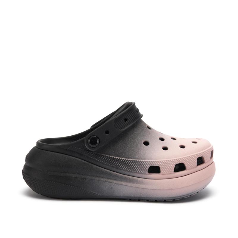 Crocs EVA Fashion Personalised Design Versatile Gift Bag Edition Hole Shoes Unisex Black and Pink